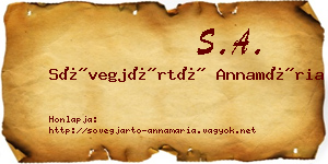 Sövegjártó Annamária névjegykártya